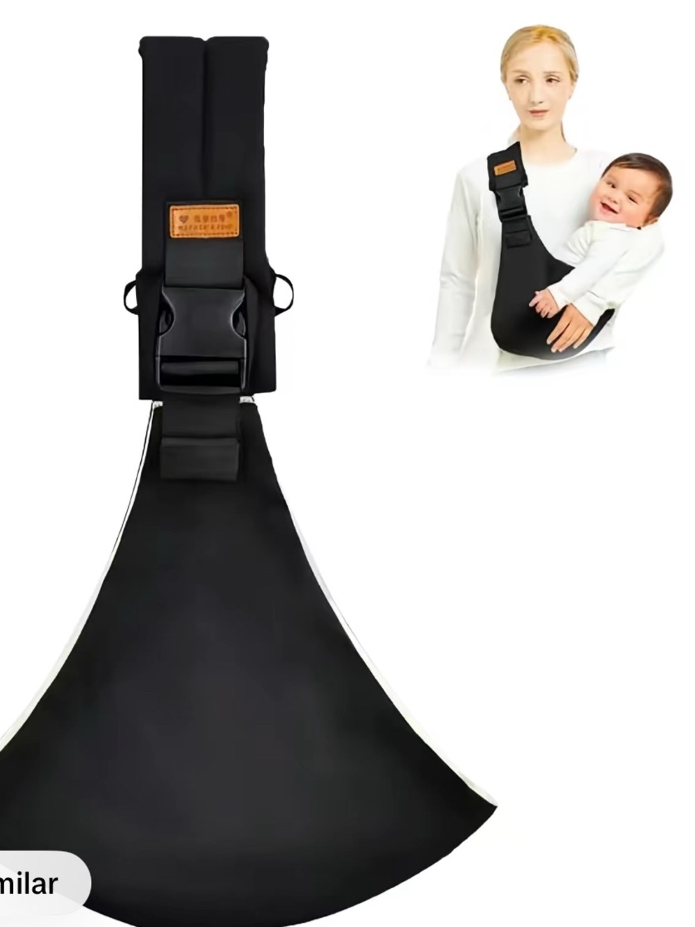 Black Baby Mesh Sling Carrier Shoulder Bag - Comfortable Infant hip Carrier